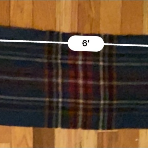 Plaid Wool Scarf in Teal and Burgundy - Picture 6 of 10